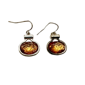 🍭6/$30 Amber tone silver tone dangle drop earrings